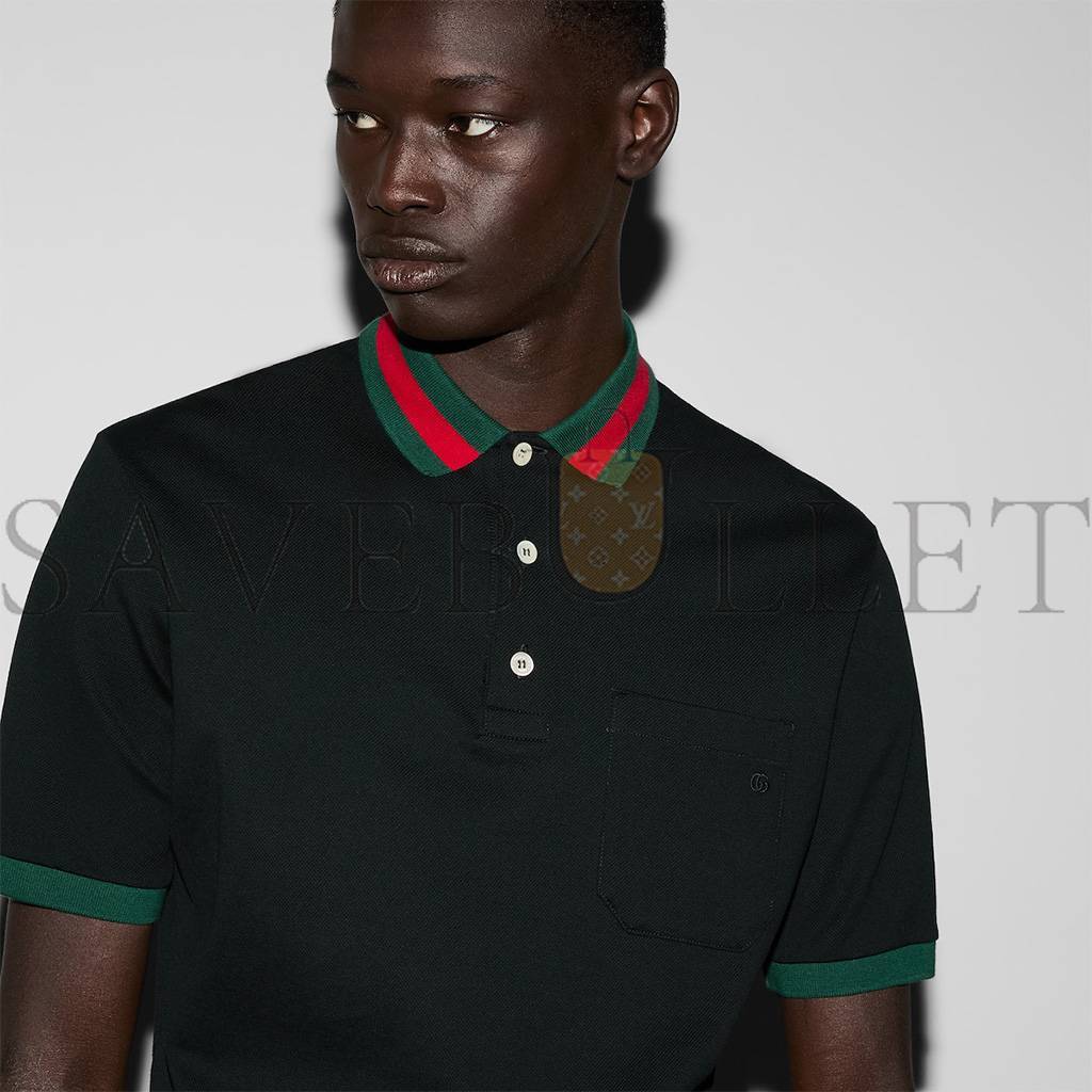 GUCCI STRETCH COTTON PIQUET POLO ‎701735